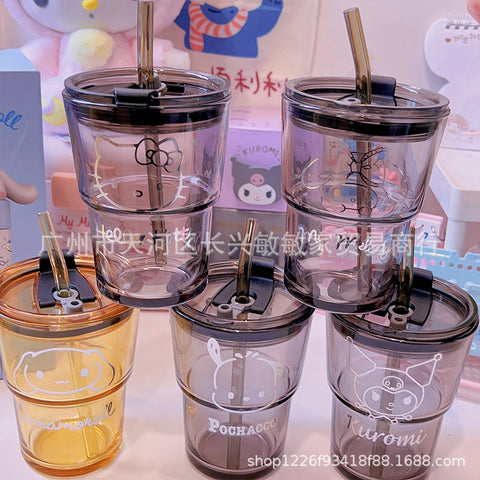 Sanrio Series Glass Straw Cups