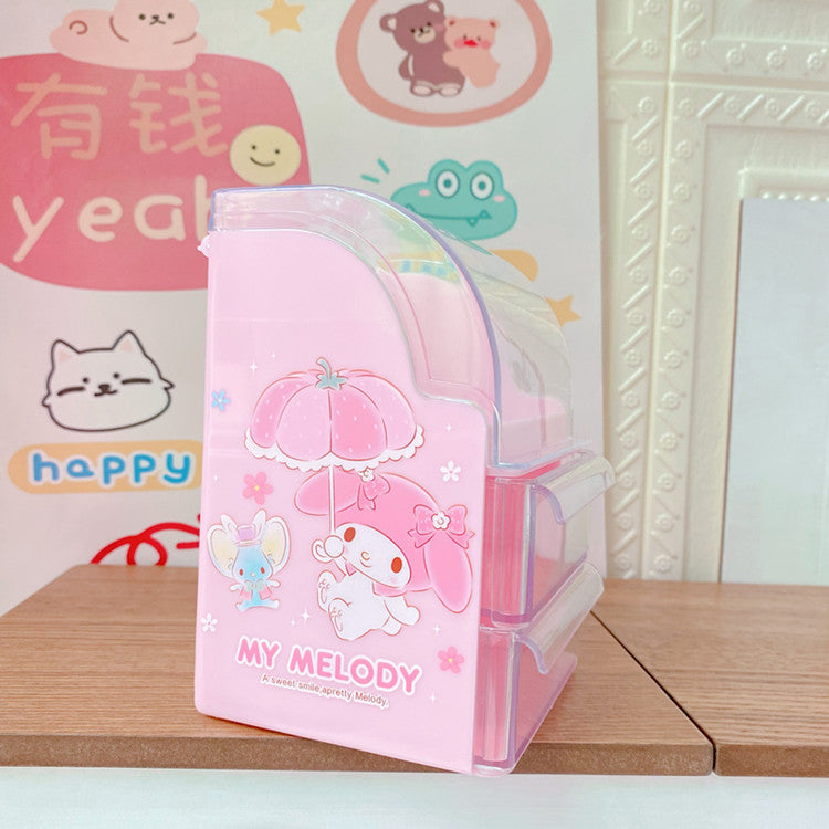 Sanrio Series Tabletop Large Capacity Double-layer Drawer Jewelry Box Shelf