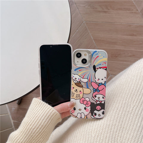 Laser Fireworks Cute Sanrio iPhone Case Full Body Protective Case For IPhone 11-15 Pro Max