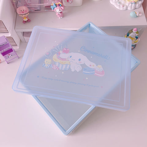 Transparent Folding Desktop Storage Box with Cover Snacks Books Toys Storage Box