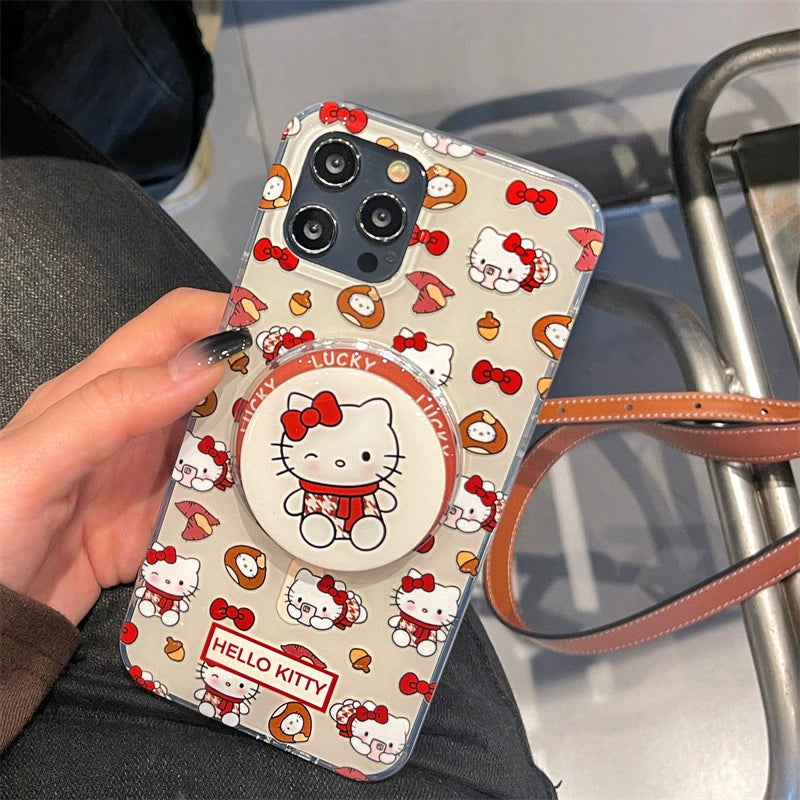 Cute Cartoon Sanrio Autumn Winter New Hellokitty Cute Sanrio iPhone Case Full Body Protective Case For IPhone 11-15 Pro Max