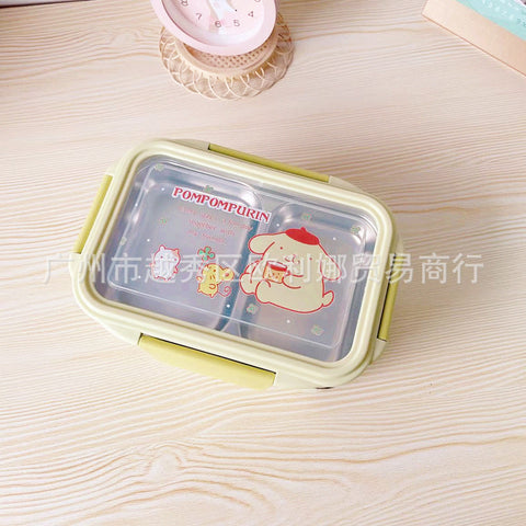 New Cartoon Stainless Steel Double Layer Lunch Box Anti scalding Portable Divided Insulated Lunch Box