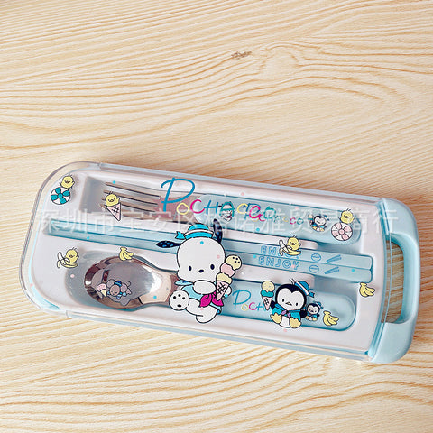 Sanrio Series 304 Stainless Steel Portable Tableware Storage Box Travel Outdoor Tableware