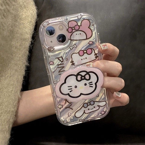 Vertical Sanrio Suitable for IPhone 13promax Phone Case Xsmax/11 Water Ripple 6splus/12pro/14promax Silver Paper 8plus/6splus/11promax for Girls