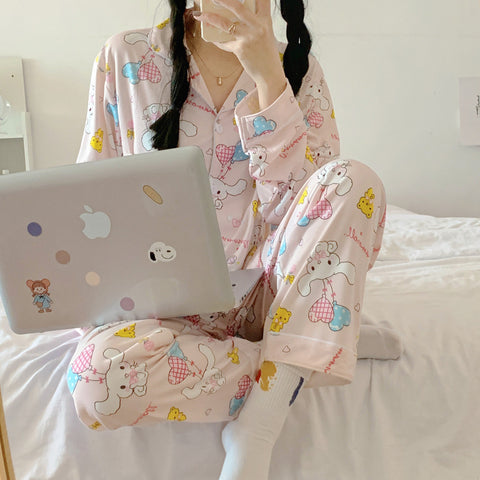 Sanrio Series Long Sleeve Pants Cute Pajamas