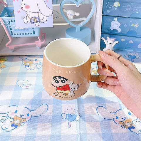 Ceramic Cup Jade Gui Dog Cute Girl Gift Box with Lid Mug Cartoon Sanrio Melody Kuromi