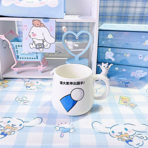 Ceramic Cup Jade Gui Dog Cute Girl Gift Box with Lid Mug Cartoon Sanrio Melody Kuromi