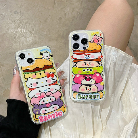 Cartoon Folding Music Sanrio iPhone Case Full Body Protective Case For IPhone 11-15 Pro Max