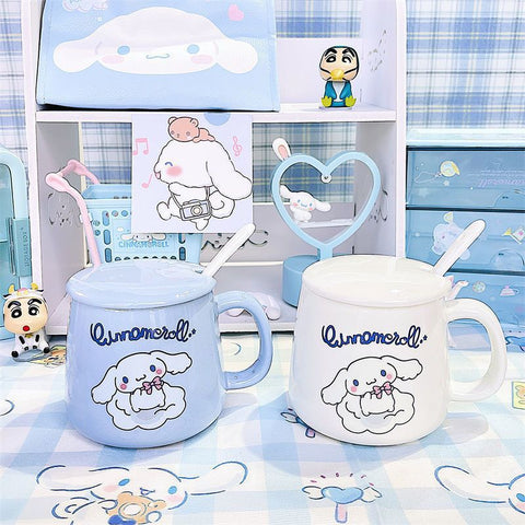 Ceramic Cup Jade Gui Dog Cute Girl Gift Box with Lid Mug Cartoon Sanrio Melody Kuromi