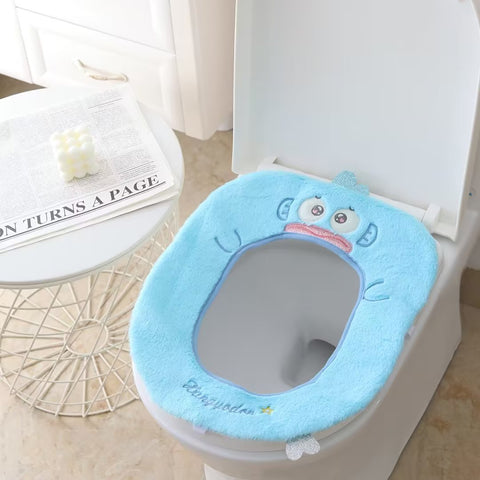 Plush Toilet Mat, All-season Waterproof Toilet Cover, Winter Thickened and Warm Household Toilet Ring