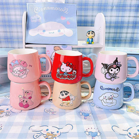 Ceramic Cup Jade Gui Dog Cute Girl Gift Box with Lid Mug Cartoon Sanrio Melody Kuromi