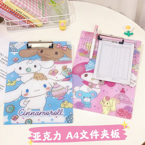 Sanrio Student Pad Exam Clipboard Paper Materials Plywood Acrylic A4 Folder.