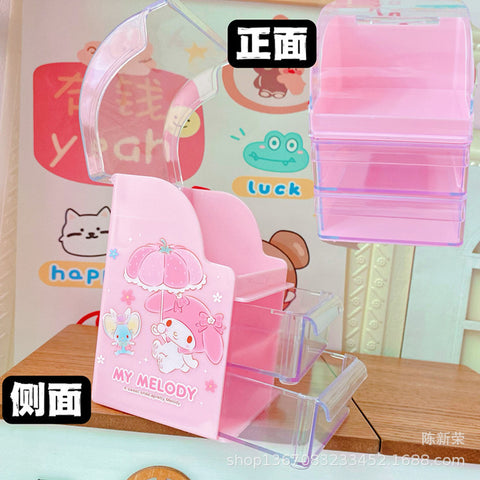 Sanrio Series Tabletop Large Capacity Double-layer Drawer Jewelry Box Shelf