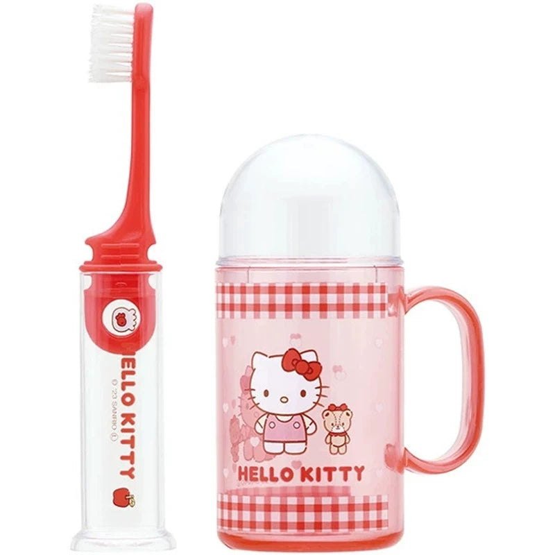 Spot Japanese Purchase Sanrio Disney Skater Collaboration Travel Carrying Toothbrush Mouthwash Cup Set Cartoon