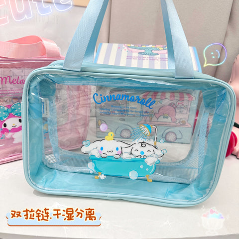 Transparent Pvc Bathroom Bathing Hall Waterproof Swimming Storage Handbag