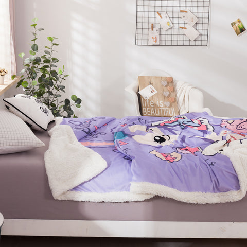 Double Cashmere Blanket Dormitory Single Doraemon Thick Warm Flannel Nap Blanket