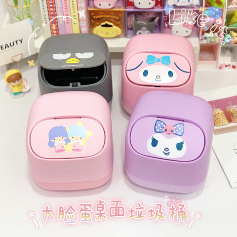 Sanrio Home Car with Lid Press Table Top Garbage Bin