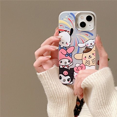 Laser Fireworks Cute Sanrio iPhone Case Full Body Protective Case For IPhone 11-15 Pro Max