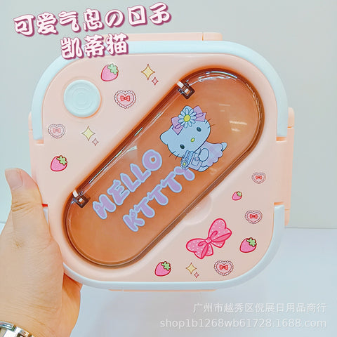 Sanrio's New Plastic Lunch Box And Can Be Microwave Oven Insulation Box