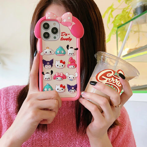 Cartoon Family Silicone Suitable for Iphone15 Apple 14 Pro Max Phone Case 13 Soft 12 Anti-drop 11 Protective Case For IPhone 11-15 Pro Max