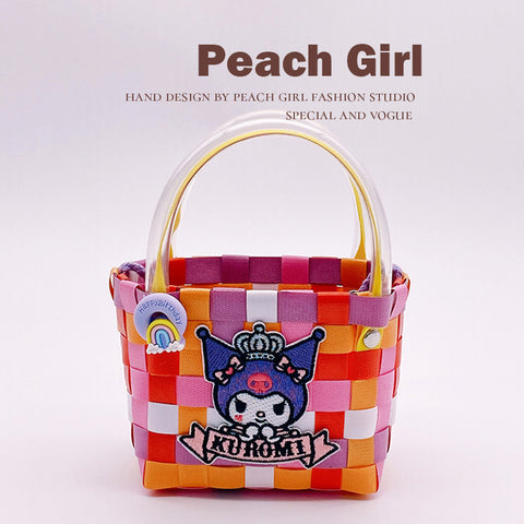 Sanrio Embroidery Cloth Sticker Small Cross-body Cabbage Basket Bag