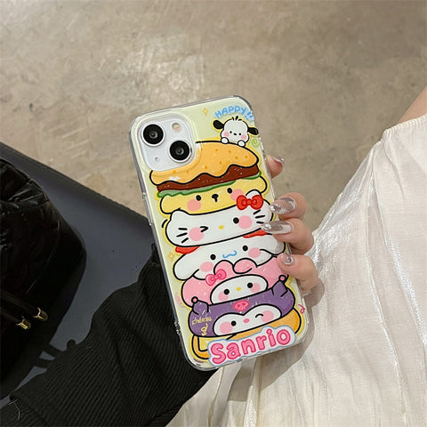 Cartoon Folding Music Sanrio iPhone Case Full Body Protective Case For IPhone 11-15 Pro Max