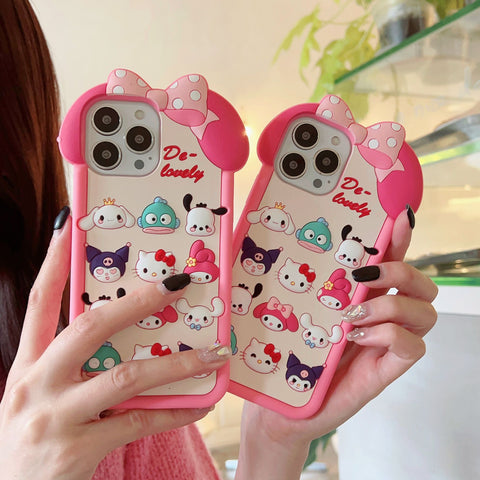 Cartoon Family Silicone Suitable for Iphone15 Apple 14 Pro Max Phone Case 13 Soft 12 Anti-drop 11 Protective Case For IPhone 11-15 Pro Max