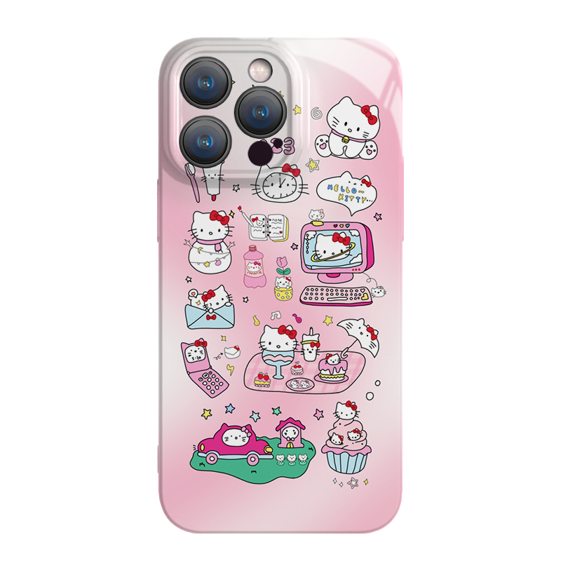 Phone Case HelloKitty Cute Cartoon New Year Hellokitty Cute Sanrio iPhone Case Full Body Protective Case For IPhone 11-15 Pro Max