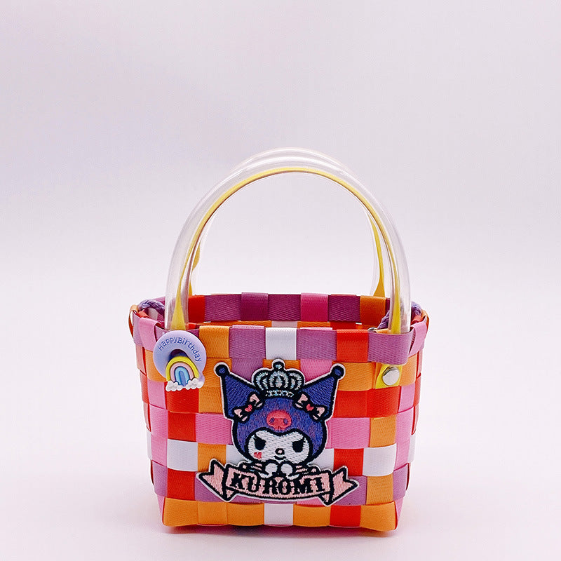 Sanrio Embroidery Cloth Sticker Small Cross-body Cabbage Basket Bag