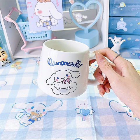 Ceramic Cup Jade Gui Dog Cute Girl Gift Box with Lid Mug Cartoon Sanrio Melody Kuromi