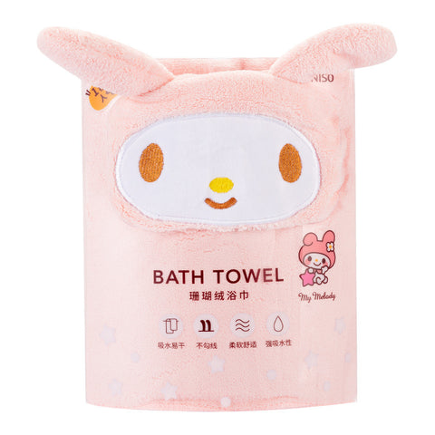 Sanrio Series Soft Coral Velvet Absorbent Bath Towel