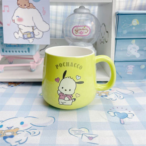 Ceramic Cup Jade Gui Dog Cute Girl Gift Box with Lid Mug Cartoon Sanrio Melody Kuromi