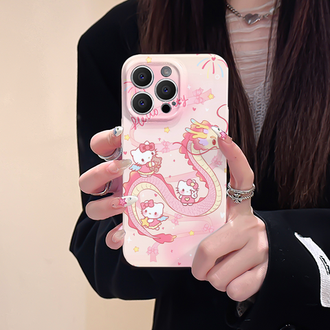 Hello Kitty Pink Cute Sanrio iPhone Case Full Body Protective Case For IPhone 11-15 Pro Max