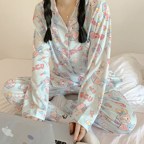 Sanrio Series Long Sleeve Pants Cute Pajamas