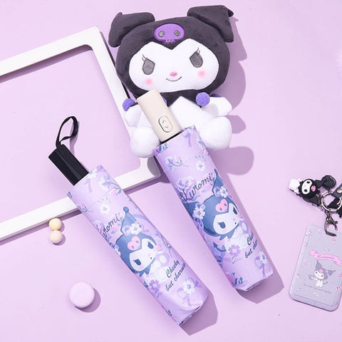 Kuromi Umbrella Fully Automatic Women's High Beauty Instagram Cute Sun Umbrella with Sun and Rain Dual Use, Sanrio Sun Umbrella UV Protection