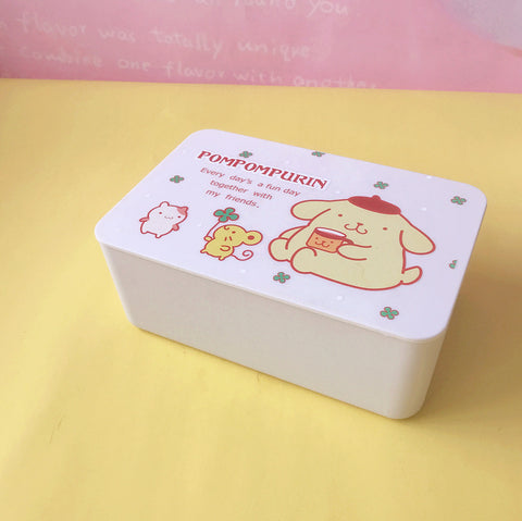 Sanrio Series Dust Tissue Box with Lid for Household Portable Large-capacity Mask Storage Box