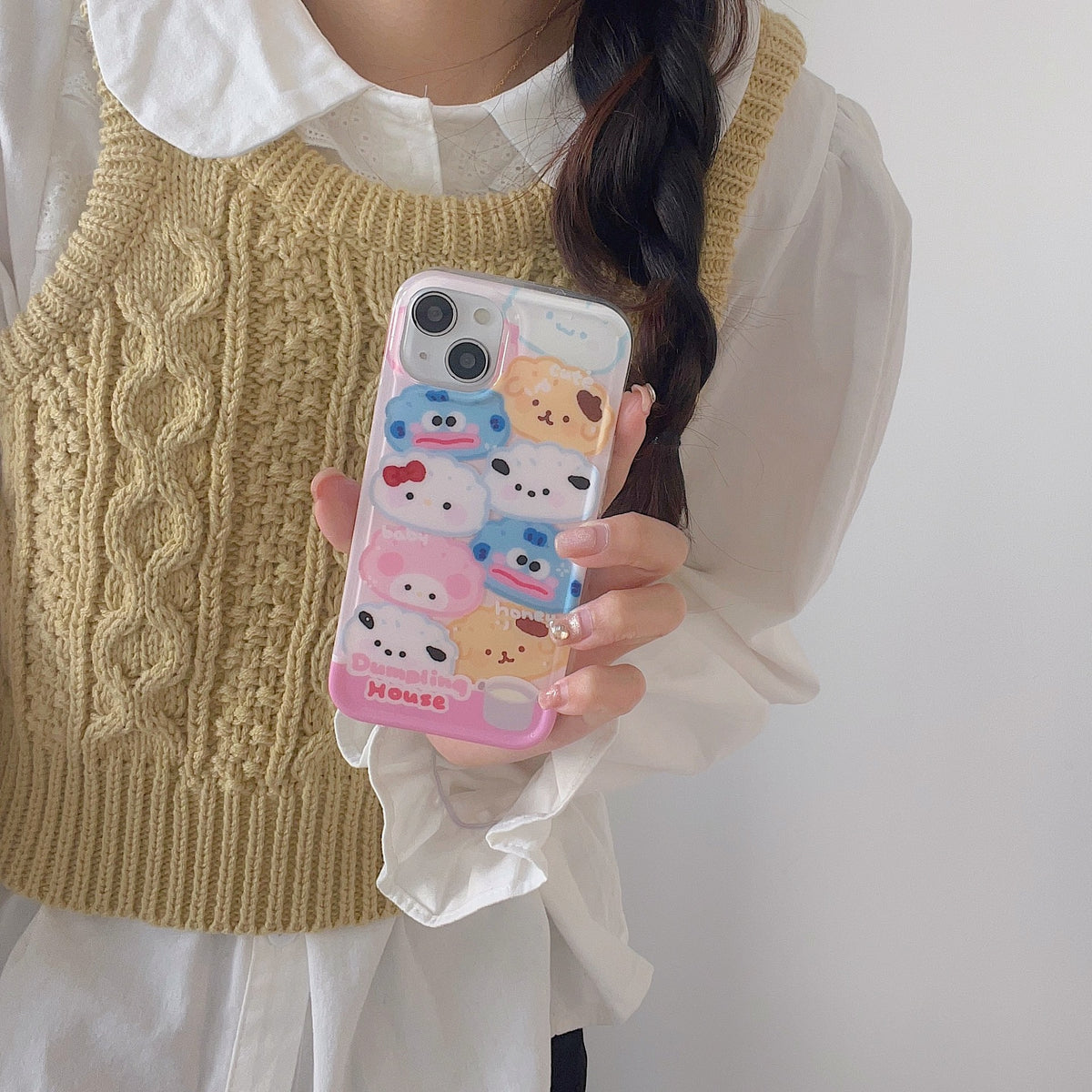 Cute Full Screen Sanrio Dumplings Sanrio iPhone Case Full Body Protective Case For IPhone 11-15 Pro Max