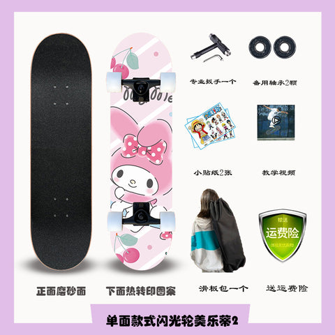 Four-wheeled Children Skateboard Professional Beginner Girl Over 6-12 Years Old Scooter Flashes