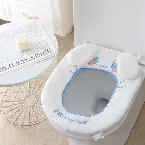 Plush Toilet Mat, All-season Waterproof Toilet Cover, Winter Thickened and Warm Household Toilet Ring