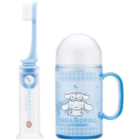 Spot Japanese Purchase Sanrio Disney Skater Collaboration Travel Carrying Toothbrush Mouthwash Cup Set Cartoon