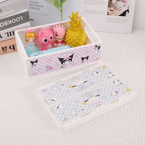 Desktop Foldable Plastic Storage Box Sundries Storage Basket