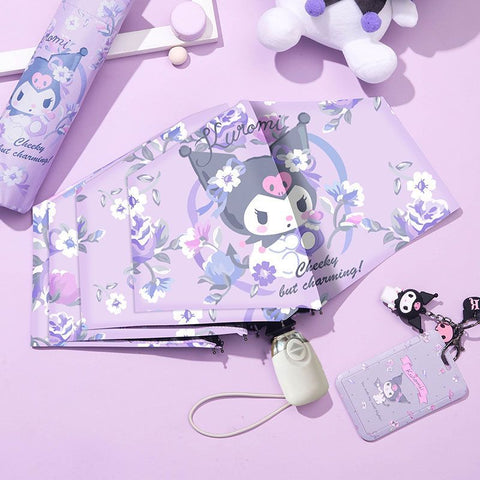 Kuromi Umbrella Fully Automatic Women's High Beauty Instagram Cute Sun Umbrella with Sun and Rain Dual Use, Sanrio Sun Umbrella UV Protection