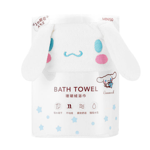 Sanrio Series Soft Coral Velvet Absorbent Bath Towel