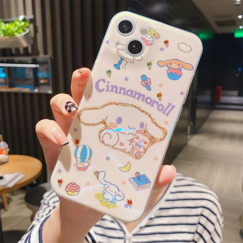 Sanrio Cinnamon Soft iPhone Cases with Diamonds Suitable for iPhone 7 Plus-13 Pro Max