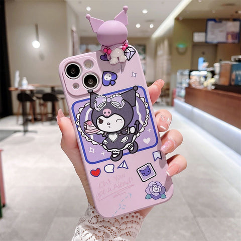 Sanrio 3D Kuromi Hard iPhone Cases Suitable for iPhone 6-15 Pro Max