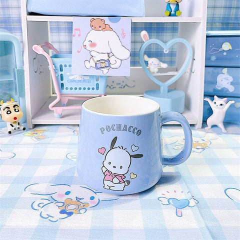 Ceramic Cup Jade Gui Dog Cute Girl Gift Box with Lid Mug Cartoon Sanrio Melody Kuromi