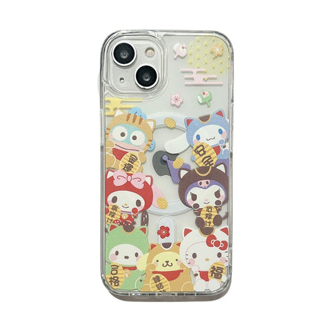 New Year's Cute Sanrio for Iphone15promax Apple 13 Phone Case New 14 Pro Magnetic Stand 12 Pro Creative 11 Cartoon 13 Pro