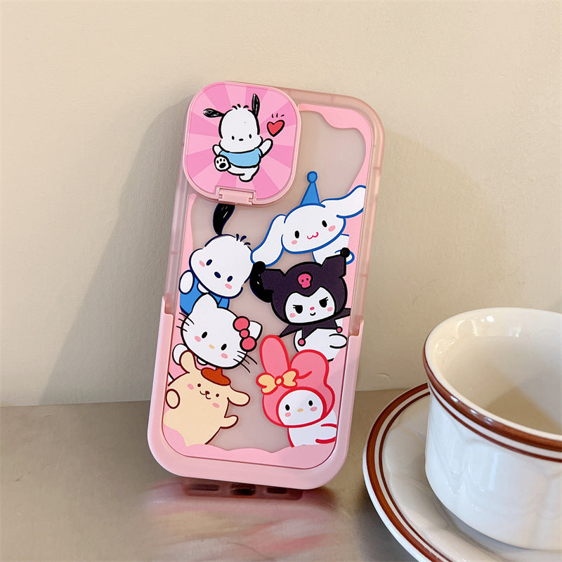 Cartoon Double Bracket Cute Sanrio iPhone Case Full Body Protective Case For IPhone 11-15 Pro Max