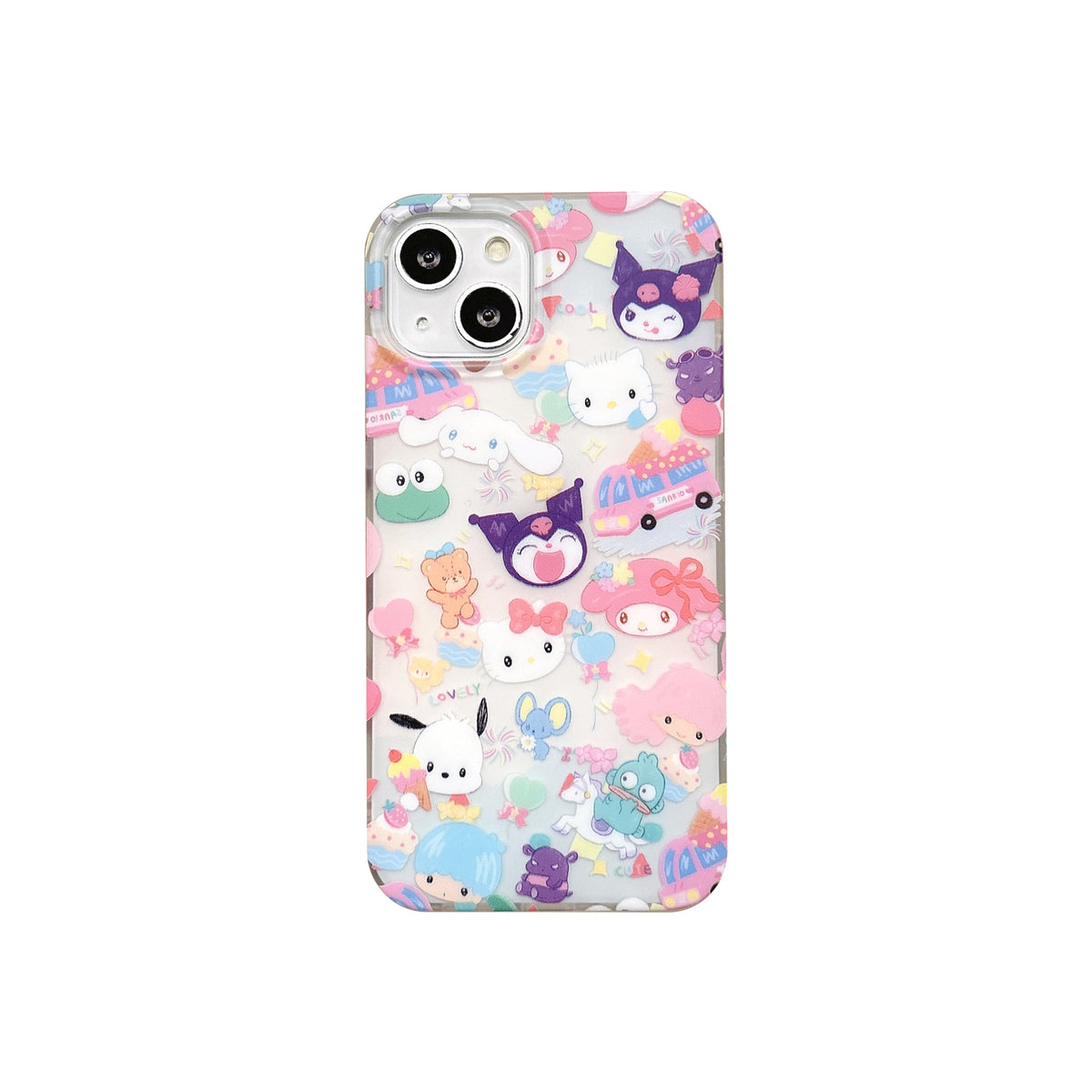 Double Layer Printed Full Screen Cute Sanrio iPhone Case Full Body Protective Case For IPhone 11-15 Pro Max