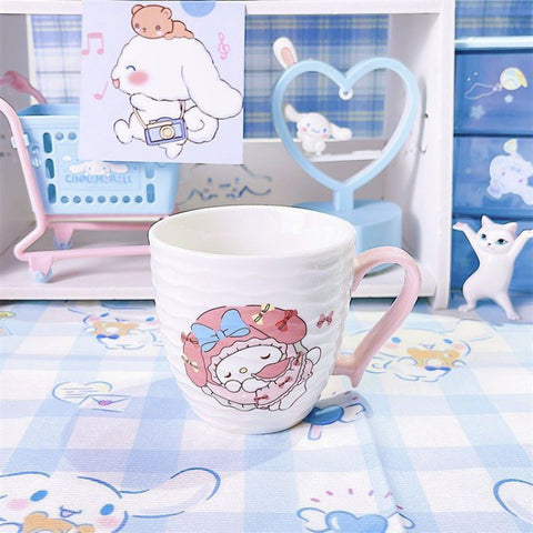 Ceramic Cup Jade Gui Dog Cute Girl Gift Box with Lid Mug Cartoon Sanrio Melody Kuromi